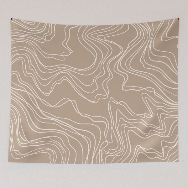 Item preview, Beige Topographic Lines designed and sold by karsne.