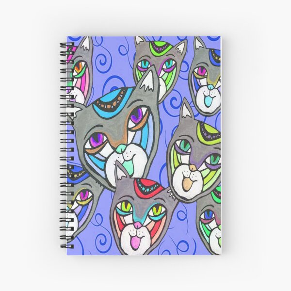 Catheads Rule with Blue Swirls Spiral Notebook