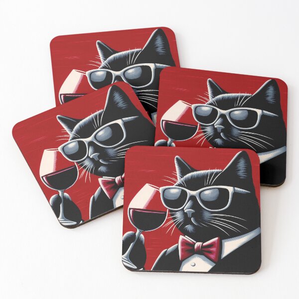 Item preview, Black Cat and Red Wine designed and sold by Visual Nomad Club.