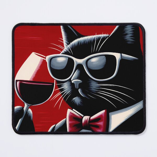 Item preview, Black Cat and Red Wine designed and sold by Visual Nomad Club.