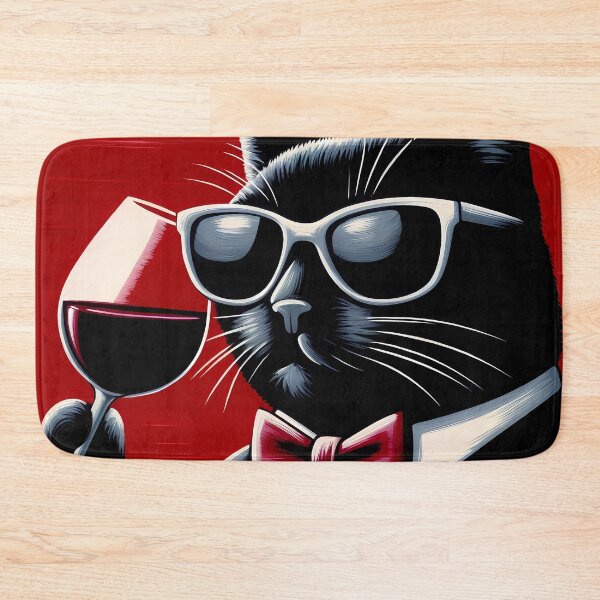 Item preview, Black Cat and Red Wine designed and sold by Visual Nomad Club.