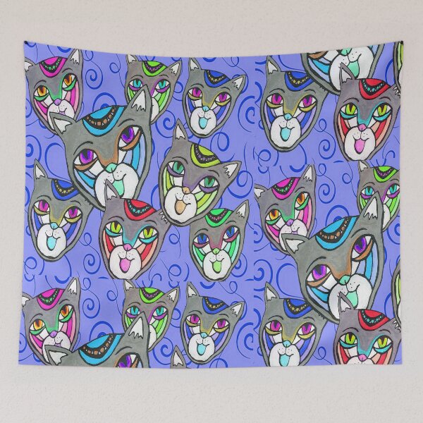 Item preview, Catheads Rule with Blue Swirls designed and sold by lifecycleprints.
