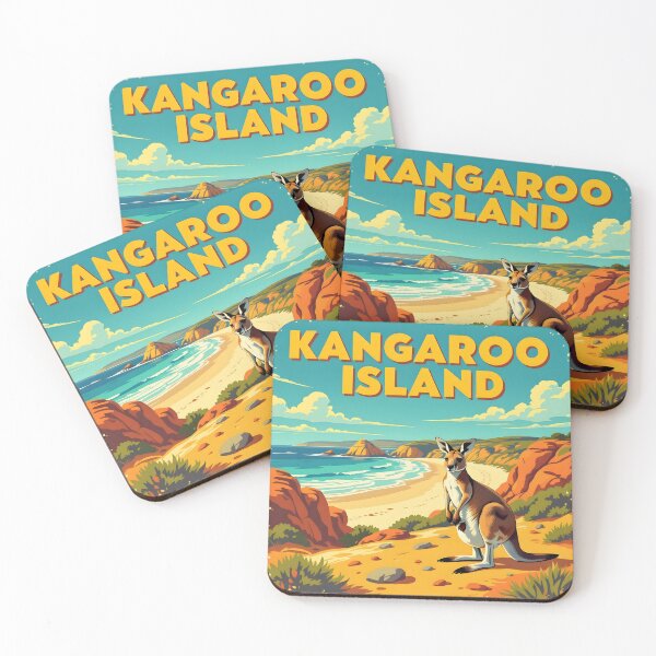 Item preview, Kangaroo Island, South Australia: Vintage-Style Painterly Travel Poster designed and sold by LSVart.