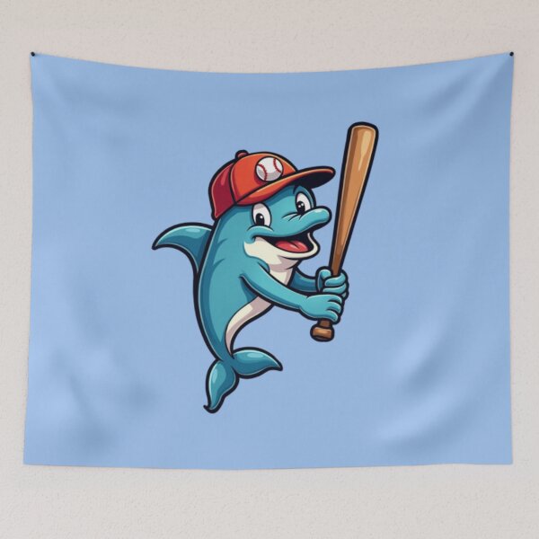 Item preview, Baseball Dolphin - Funny Dolphin Playing Baseball Design designed and sold by TheRamesCo.