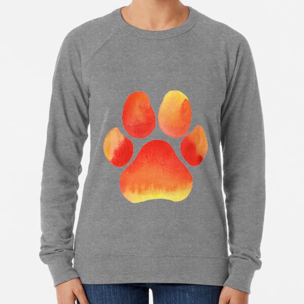 Orange Paw Print Lightweight Sweatshirt