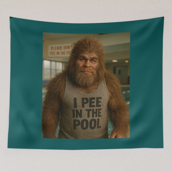 Aperçu de l'œuvre Lenny le Bigfoot fait pipi dans la piscine créée et vendue par Tridentulus.
