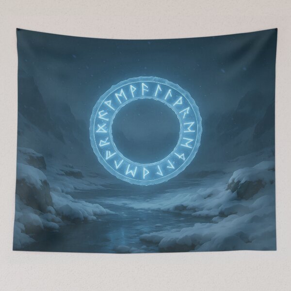 Item preview, Rune Circle of Ice – Frozen Nordic Portal designed and sold by NorseDrip.