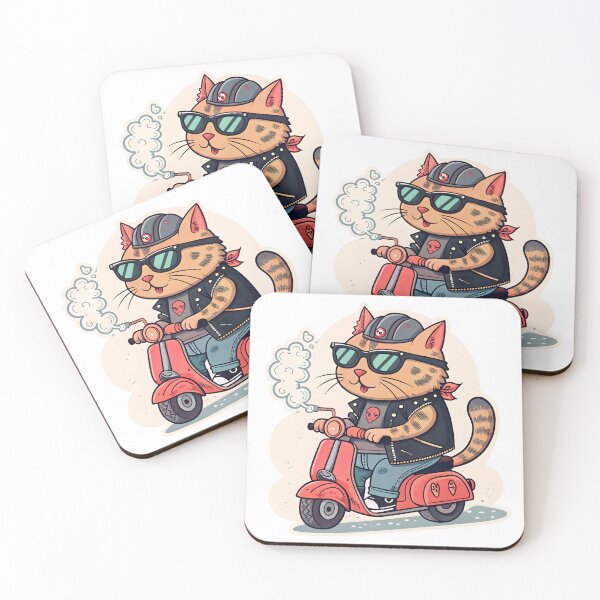 Item preview, Biker Cat on Scooter designed and sold by Fadi Alyaldani.