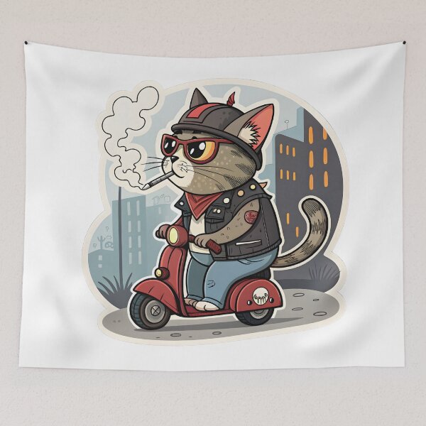 Item preview, Funny Motorcycle Kitty designed and sold by Fadi Alyaldani.