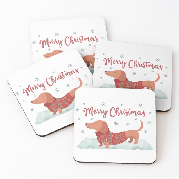 Item preview, Merry Christmas wiener dog at the snow designed and sold by Nala&Abby Designs.