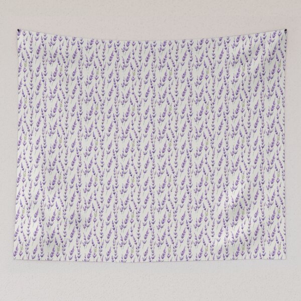 Item preview, Watercolor Lavender Print – Purple Botanical Pattern on Cream Background designed and sold by carysdesignshop.
