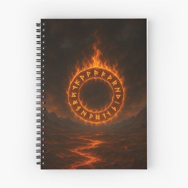 Item preview, Rune Circle of Fire – Flaming Nordic Portal designed and sold by NorseDrip.