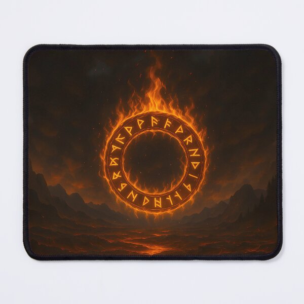 Item preview, Rune Circle of Fire – Flaming Nordic Portal designed and sold by NorseDrip.