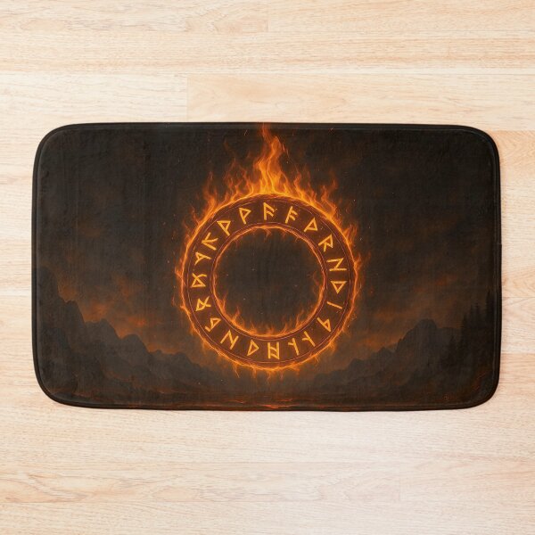 Item preview, Rune Circle of Fire – Flaming Nordic Portal designed and sold by NorseDrip.