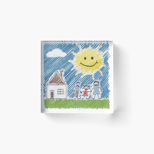 Item preview, Stick Figure Family House Sun Childhood Drawing designed and sold by VikstraG.