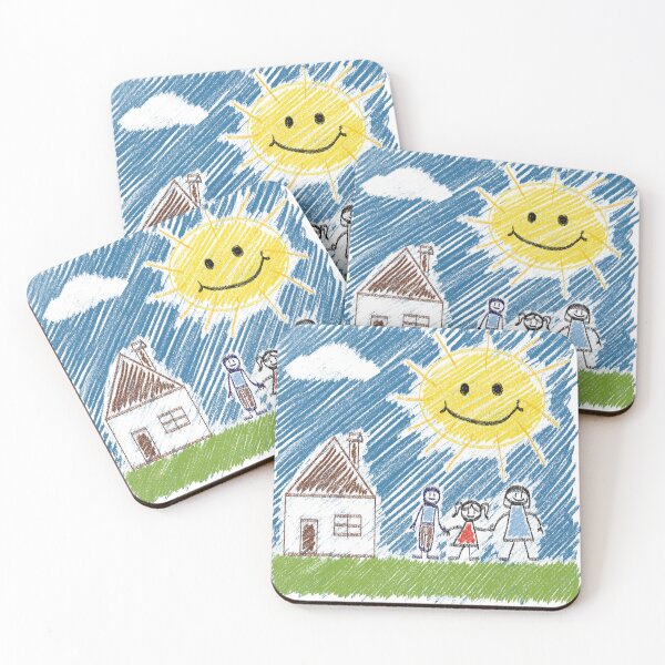 Item preview, Stick Figure Family House Sun Childhood Drawing designed and sold by VikstraG.