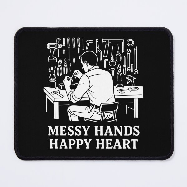 Item preview, Messy Hands Happy Heart Garage Mechanic designed and sold by LuminOrb.