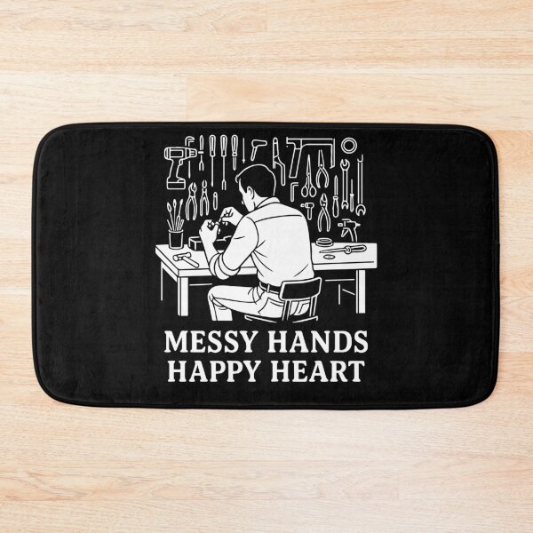 Item preview, Messy Hands Happy Heart Garage Mechanic designed and sold by LuminOrb.