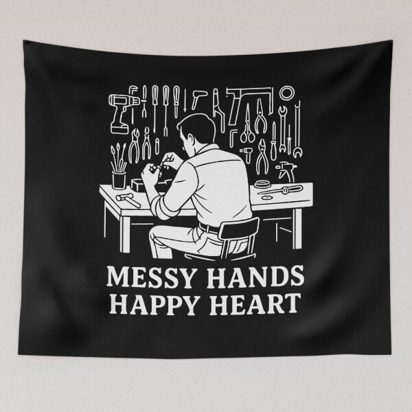 Item preview, Messy Hands Happy Heart Garage Mechanic designed and sold by LuminOrb.