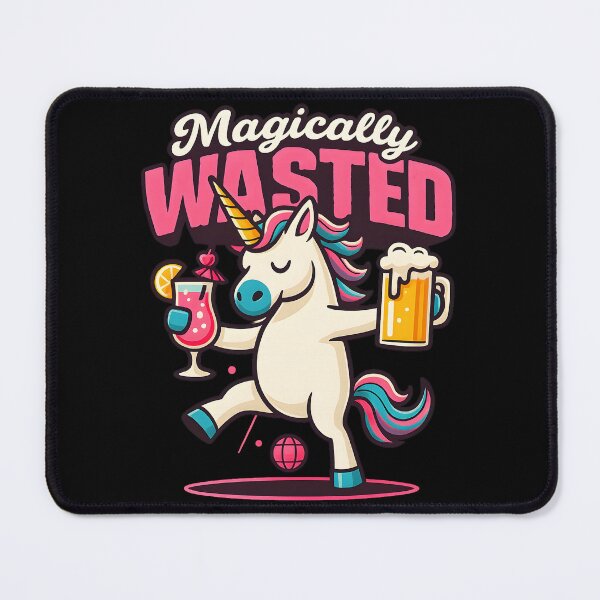 Item preview, Funny Party Unicorn with Beer and Cocktail – Magical Wasted Unicorn Drinking T-Shirt designed and sold by DrawHandArt.