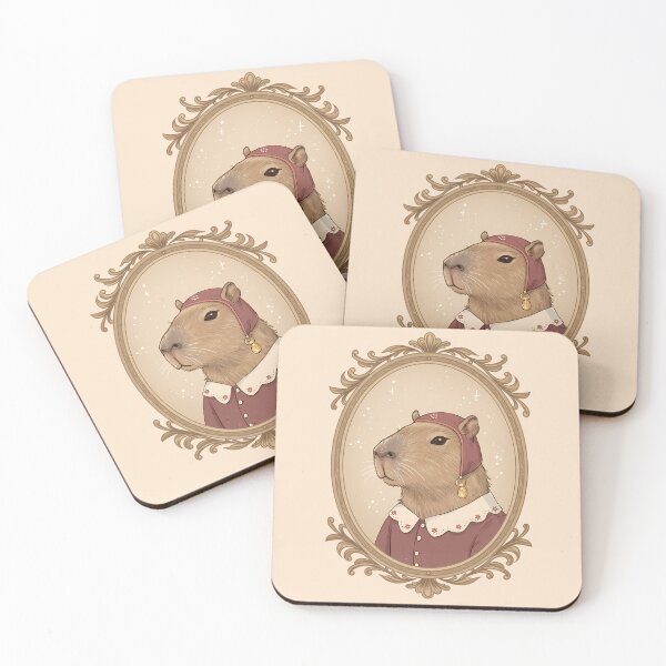 Item preview, Illustrated portrait of a capybara dressed in formal attire designed and sold by LuOtero.