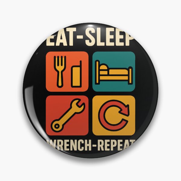 Item preview, Eat Sleep Wrench Repeat Garage Mechanic Funny designed and sold by LuminOrb.