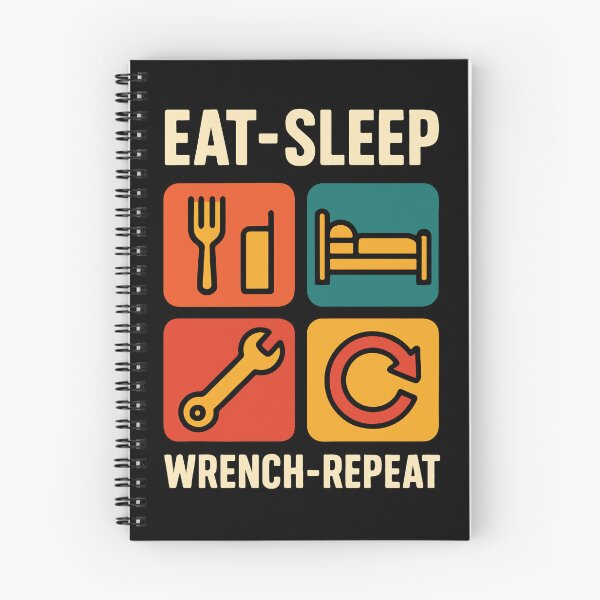 Item preview, Eat Sleep Wrench Repeat Garage Mechanic Funny designed and sold by LuminOrb.