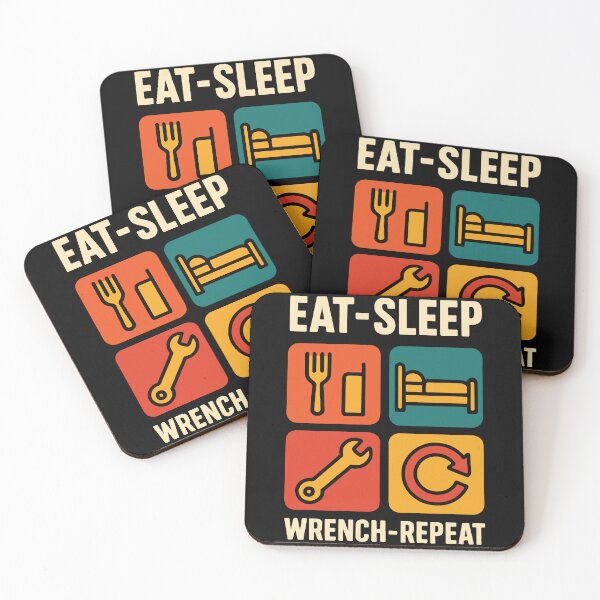 Item preview, Eat Sleep Wrench Repeat Garage Mechanic Funny designed and sold by LuminOrb.