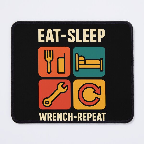 Item preview, Eat Sleep Wrench Repeat Garage Mechanic Funny designed and sold by LuminOrb.