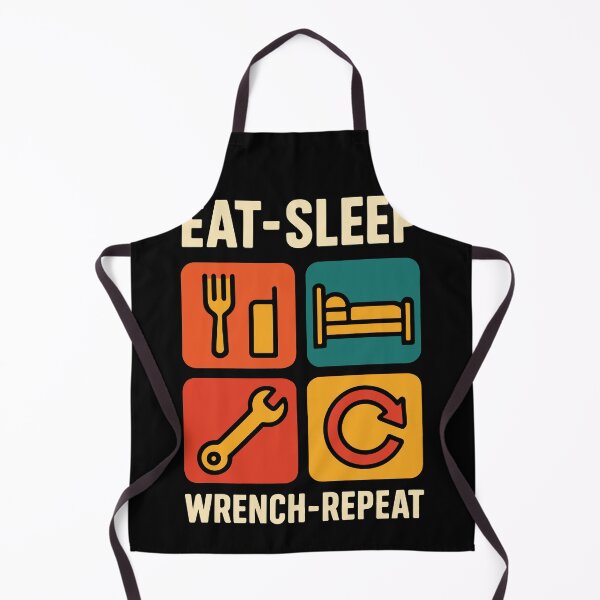 Item preview, Eat Sleep Wrench Repeat Garage Mechanic Funny designed and sold by LuminOrb.