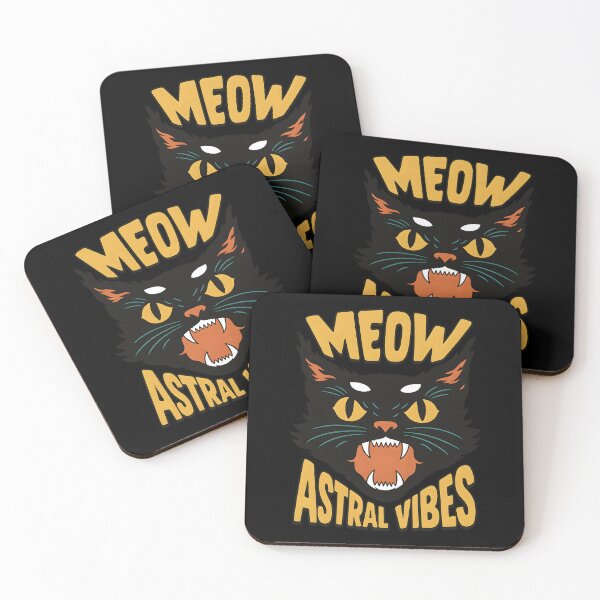 Item preview, Mystical Black Cat “Meow Astral Vibes” Cosmic Feline Witchy Vibes  designed and sold by DrawHandArt.