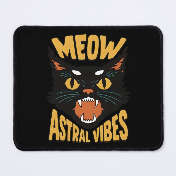 Item preview, Mystical Black Cat “Meow Astral Vibes” Cosmic Feline Witchy Vibes designed and sold by DrawHandArt.