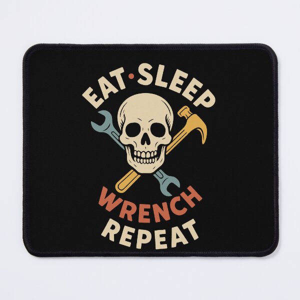 Item preview, Eat Sleep Wrench Repeat Garage Mechanic Funny designed and sold by LuminOrb.