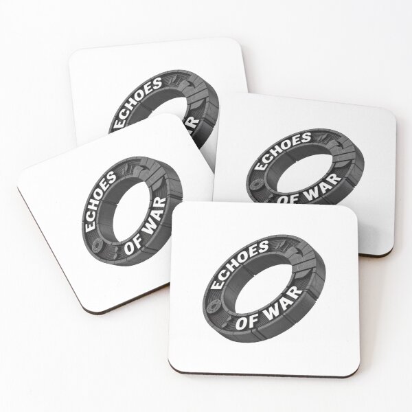Item preview, Circular Metallic Ring with Text 'ECHOES OF WAR' on Black Background designed and sold by Creative88Art.