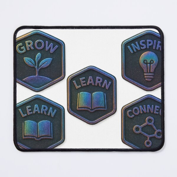 Item preview, Hexagonal Badges with Metallic Iridescent Finishes and Icons designed and sold by Creative88Art.