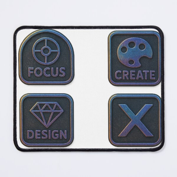 Item preview, Four Metallic Square Icons with Symbols and Gradient Finish designed and sold by Creative88Art.