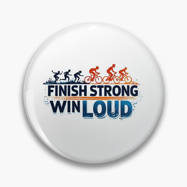 Item preview, FINISH STRONG, WIN LOUD – Triathlon Motivation Sticker designed and sold by Triathlongram.
