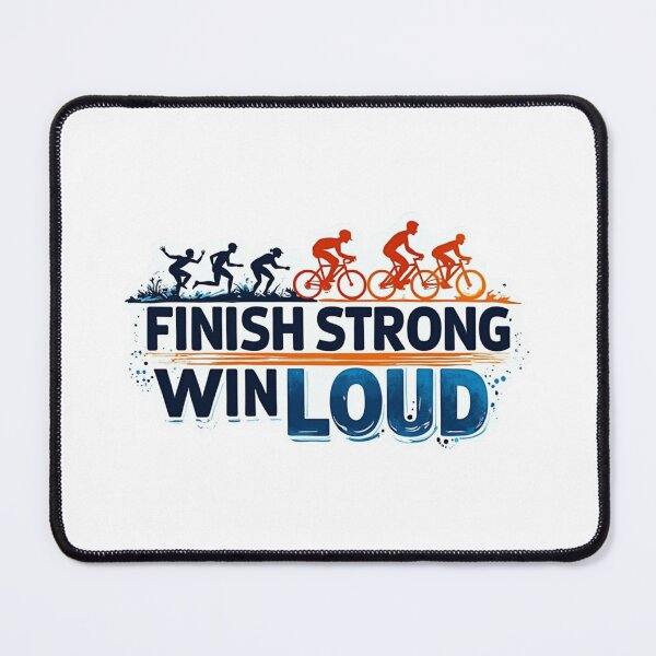 Item preview, FINISH STRONG, WIN LOUD – Triathlon Motivation Sticker designed and sold by Triathlongram.