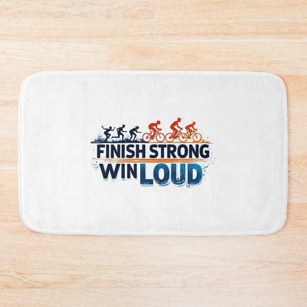 Item preview, FINISH STRONG, WIN LOUD – Triathlon Motivation Sticker designed and sold by Triathlongram.