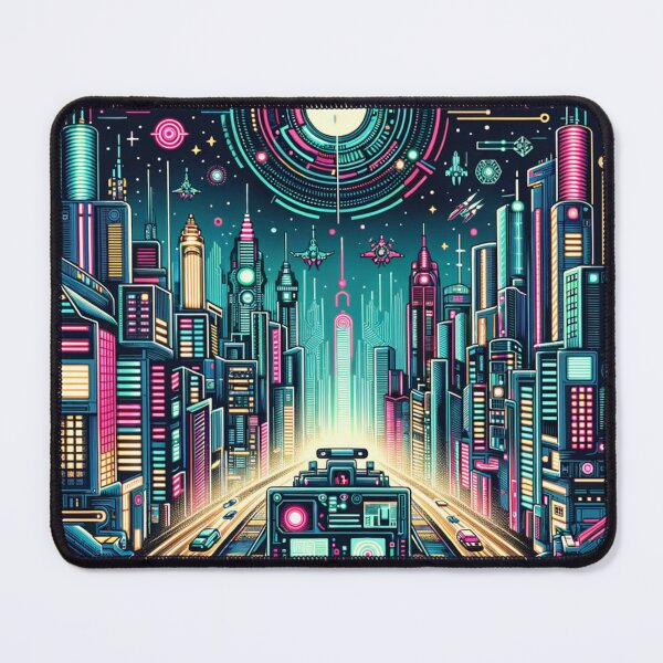 Item preview, Futuristic Neon Cyber Cityscape Adventure designed and sold by SholoStudio.