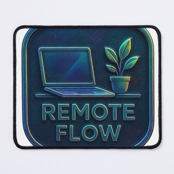 Item preview, Gradient Metallic Icon of Laptop and Plant with Remote Flow Text designed and sold by Creative88Art.