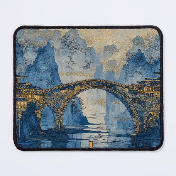 Item preview, Golden Lanterns Over Ancient Bridge designed and sold by Dusk Atelier.