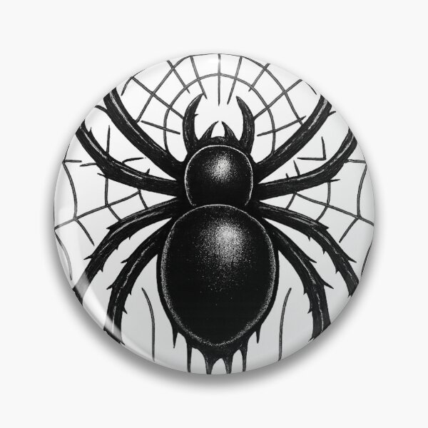 Item preview, Glossy Black Spider on Symmetrical Spiderweb with Dripping Effect designed and sold by Creative88Art.