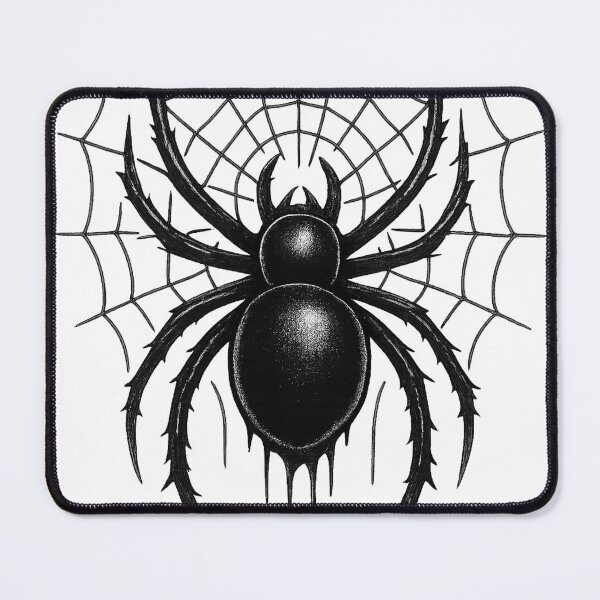 Item preview, Glossy Black Spider on Symmetrical Spiderweb with Dripping Effect designed and sold by Creative88Art.