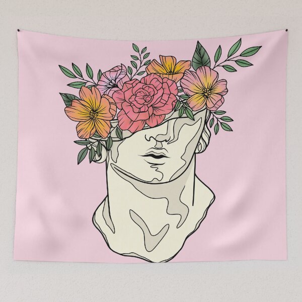 Item preview, Greek Statue with Blooming Flowers designed and sold by karsne.