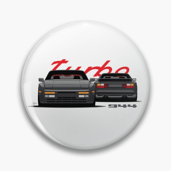 Artikelvorschau, Porsche 944 Turbo Vorne Hinten Retro Schwarz Illustration entworfen und verkauft von blackdogshop.
