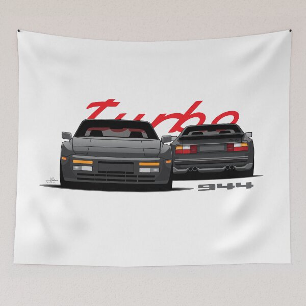 Item preview, Porsche 944 turbo Front rear retro Black Illustration designed and sold by blackdogshop.