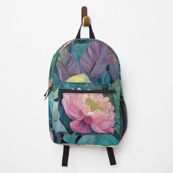 Item preview, Tropical Pastel Jungle Watercolor Art, Exotic Botanical Leaves and Flowers designed and sold by MargaretWiktor.