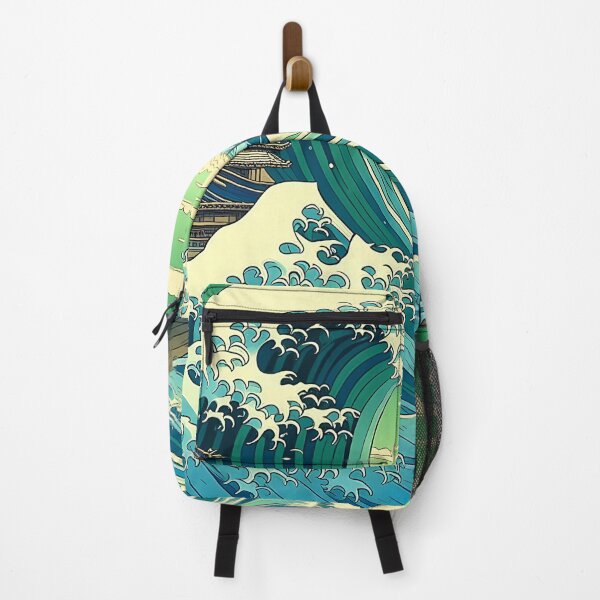 Item preview, Big wave in front of Japanese temple designed and sold by rolfzogg.