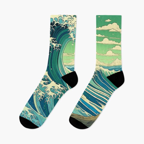 Item preview, Big wave in front of Japanese temple designed and sold by rolfzogg ART.